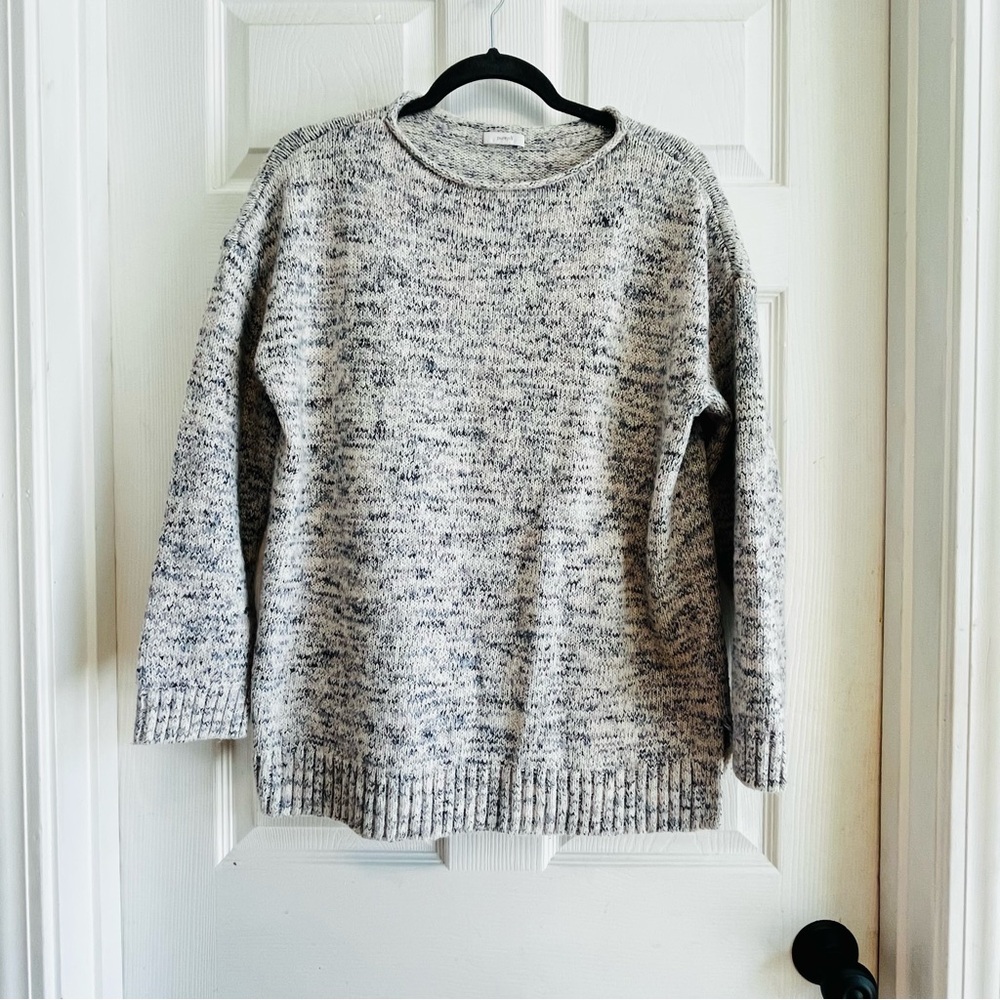 Pure Jill Roll Neck Speckled Sweater Women's Gray Sweater Medium
